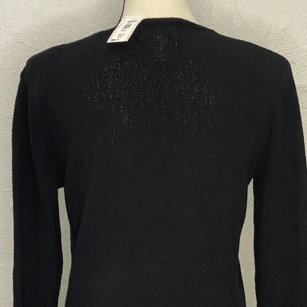 Chico's Design Women’s Sz 1 (S) Black V-Neck Ashley Pullover Knit Sweater NWT - Picture 5 of 10